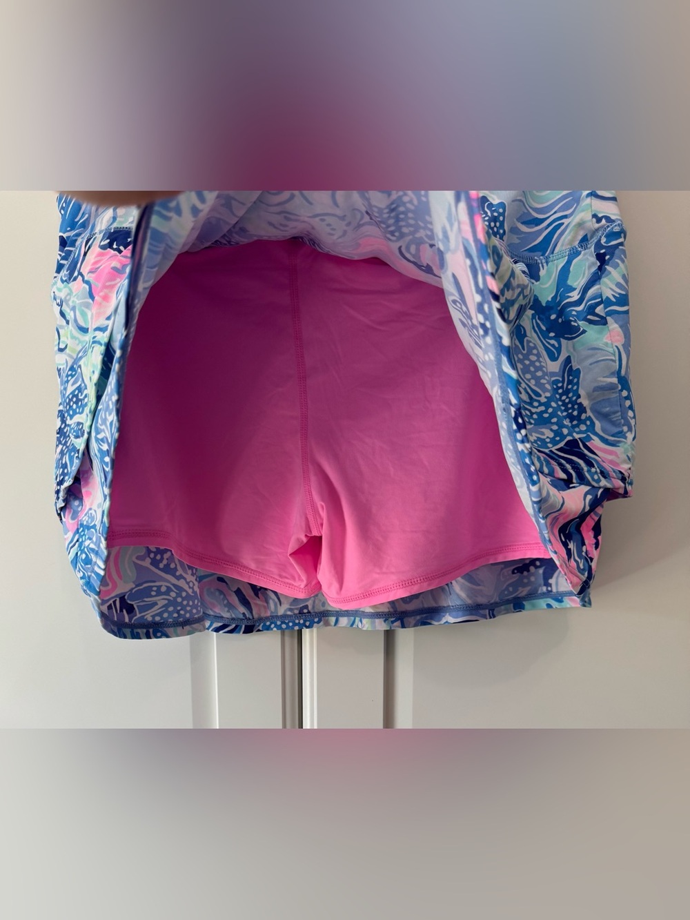 Lilly Pulitzer Adlai Luxletic Shade Seekers Beach Floral Tiered Mini Skort Large - Picture 7 of 8